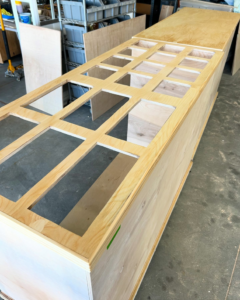 A custom woodwork display unit in progress by Peak Handyman Services in Las Vegas, NV.