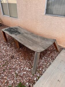 A room filled with demolition debris and construction waste, ready for junk removal by Mike's Dumper in Las Vegas, NV.