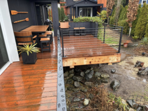Deck repair and cable railing installation by Precision Coatings LLC Siding and Painting Specialist in Tacoma, WA.