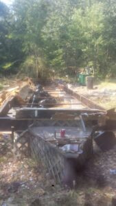 The remains of a demolished structure during site clearing by All Aboard Contractors in Houston, TX.