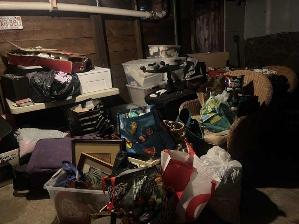 An old, dilapidated wooden shed in a wooded area, indicating a potential demolition and removal service by Tiny's Trash & Hauling Service L.L.C in Williamstown, VT