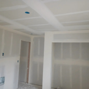 Interior walls and ceiling with drywall finishing in progress, a handyman service by JLSL Drywall LLC in Salem, OR.
