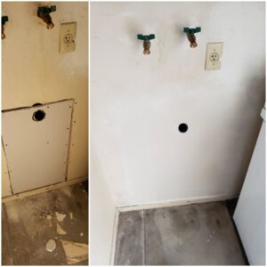 Before and after of a drywall patch and repair by Priority One Home Repair LLC in Glendale, AZ