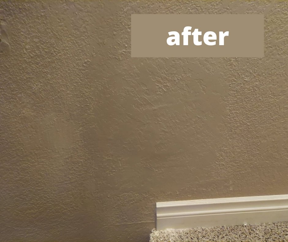 After photo of a wall with a completed drywall repair by Sir Fix-A-Lot Handyman Services, LLC in Palmer, AK.