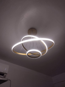 An elegant circular LED chandelier installed by Electrician on Call and Home Service in Taguig, PH.