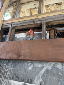 Exposed wooden framing during a construction or remodeling project by Dove Construction and Remodeling in Springfield, MO.