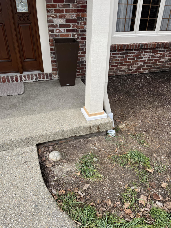 Exterior column with new trim installed by Jeff of all Trades LLC in Carmel, IN
