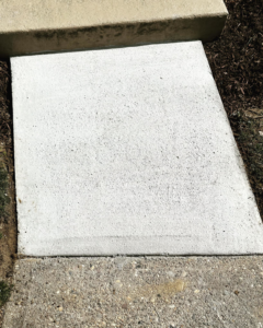 A newly installed and finished concrete step by DG Maintenance Services LLC in Wilmington, DE