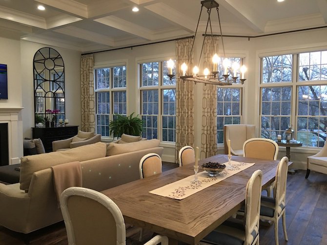A beautifully finished living and dining room, a project by Creasey Construction of Illinois, Inc. in Springfield, IL