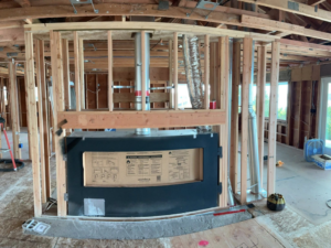 Interior framing and fireplace installation by Gregg Hoffman Construction Inc. in Tacoma, WA