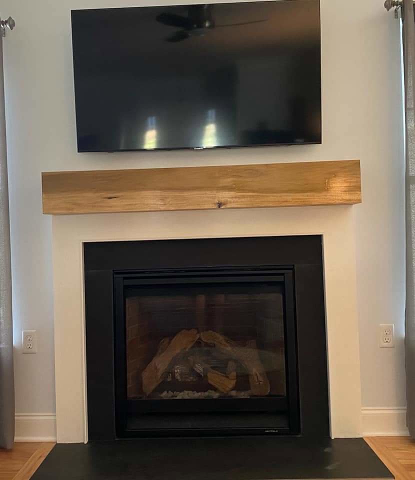 New fireplace mantel and TV mounting service by A Man Who Can LLC, your handyman in Milford, DE.