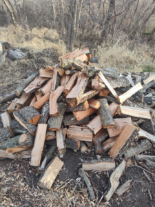 Freshly cut wood from a tree service project by Hoffman Construction Services, LLC in Saint Joseph, MO.