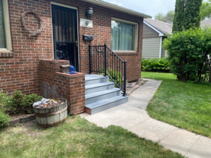 Front steps and railing installation by Handyman Robert in Columbia Falls, MT.