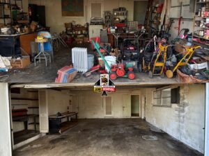 Before and after of a comprehensive garage cleanout service by Jack Spades Junk Removal in St. Petersburg, FL.
