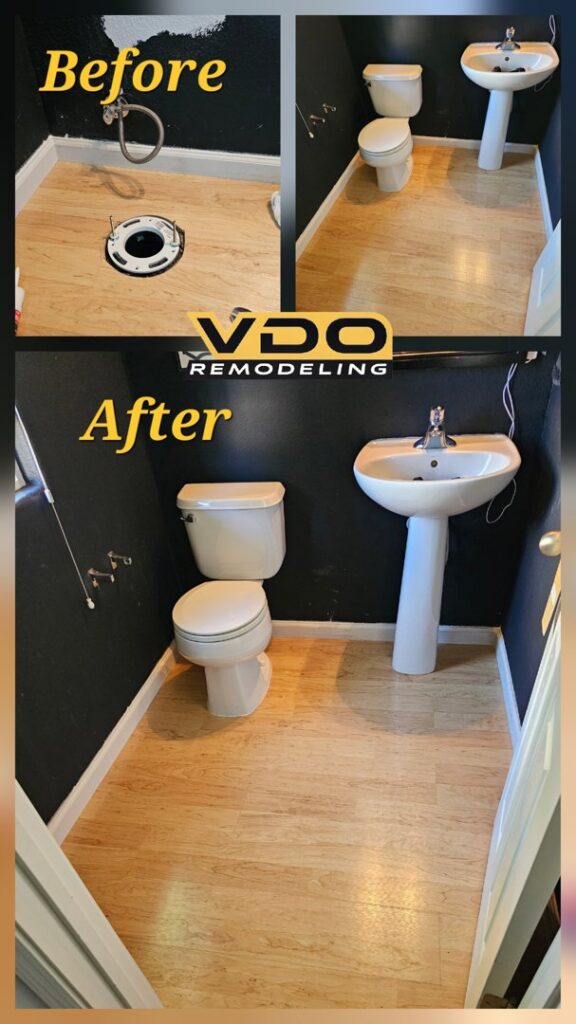 A renovated garage with a new epoxy floor and painted walls by VDO. Remodeling in Rancho Cordova, CA.
