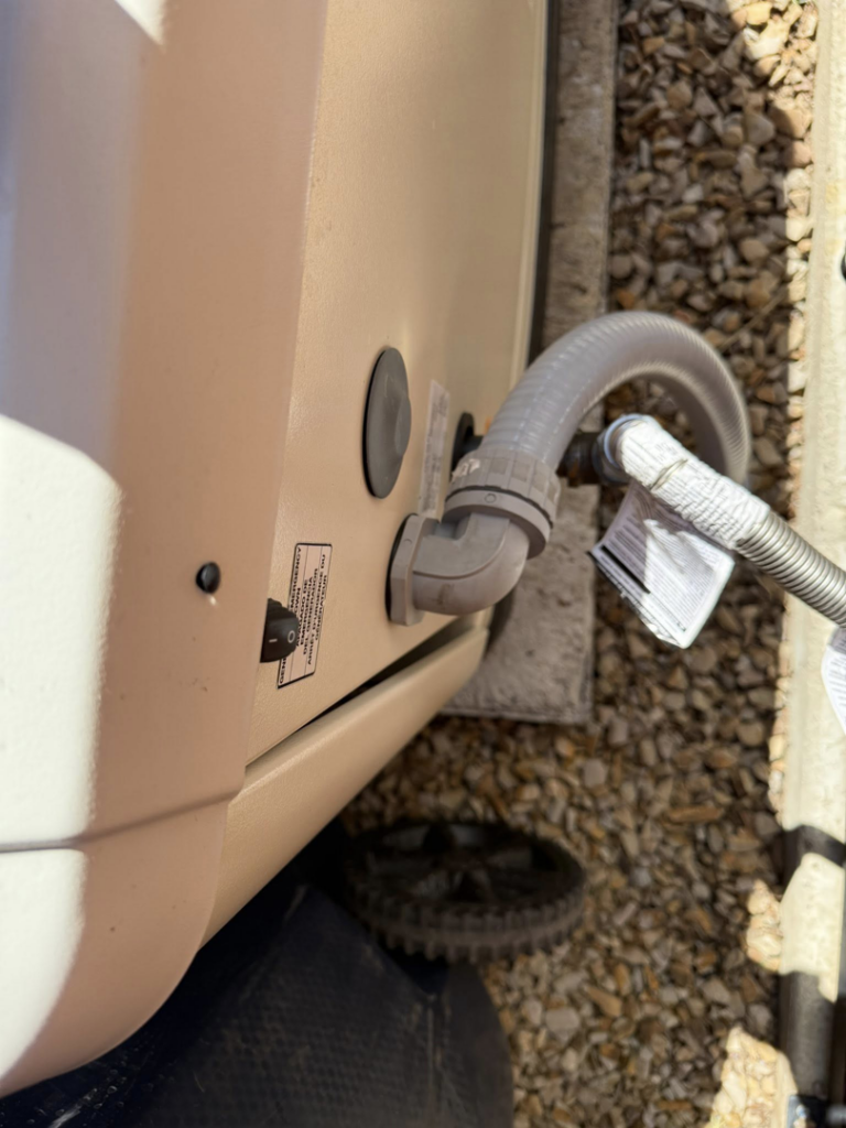 Close-up of a generator's electrical connection installed by MW Construction Services in Bend, OR.