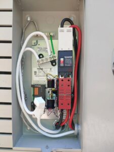 Close-up of generator transfer switch wiring by Carolina Custom Electric in Mount Pleasant, SC.