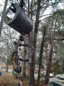 A heavy-duty grapple claw, essential equipment for tree and debris removal by Tree & Debris Removal Service in Raleigh, NC.