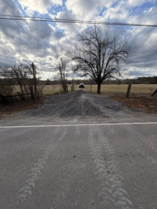 A completed gravel driveway installation by S&B Construction Services in Shreveport, LA.