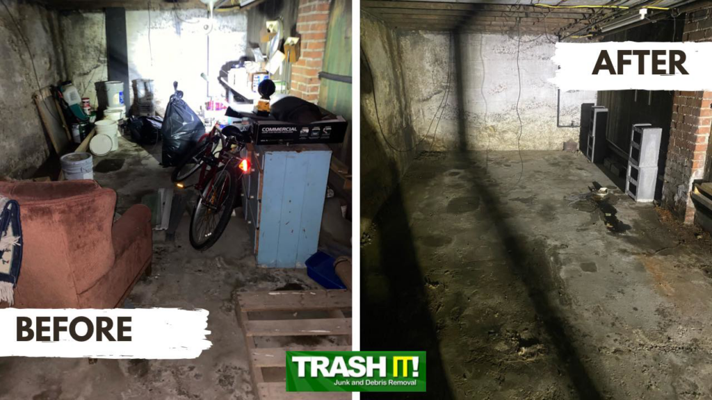 Before and after photos of greenhouse demolition and debris removal by Trash It LLC in Pittsburgh, PA.