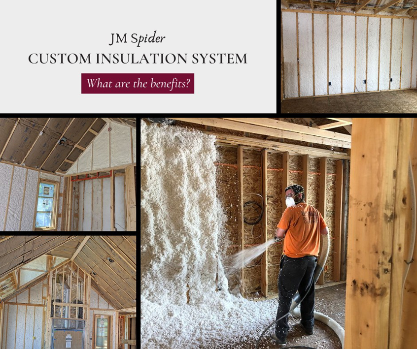 A handyman applying blown-in insulation for Whitson Insulation Company in Grand Rapids, MI.