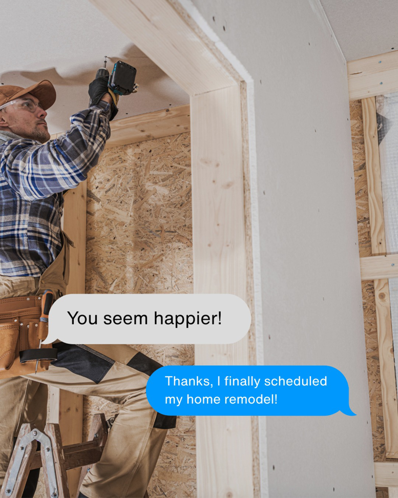 A handyman from Nextek Construction Service LLC installing drywall or framing in Taylor Mill, KY.