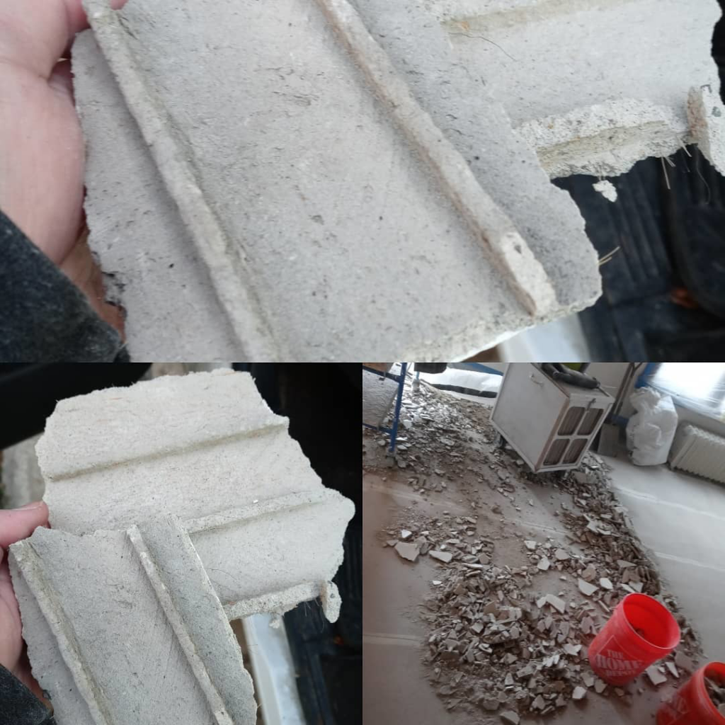Broken plaster and drywall debris on the floor during a renovation by JPC Plaster & Drywall in Ann Arbor, MI.