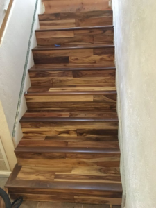Professional hardwood stair installation by E & E Handyman Services in Layton, UT.