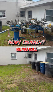Before and after of heavy equipment removal service by Jack Spades Junk Removal in St. Petersburg, FL.