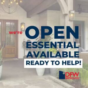 A renovated home office or library featuring custom built-in dark bookshelves and French doors by DFW Improved in Plano, TX.