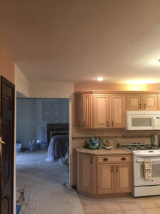 Home renovation with drywall preparation and drop cloths by Farnsworth Interiors Drywall and Plaster in Akron, OH