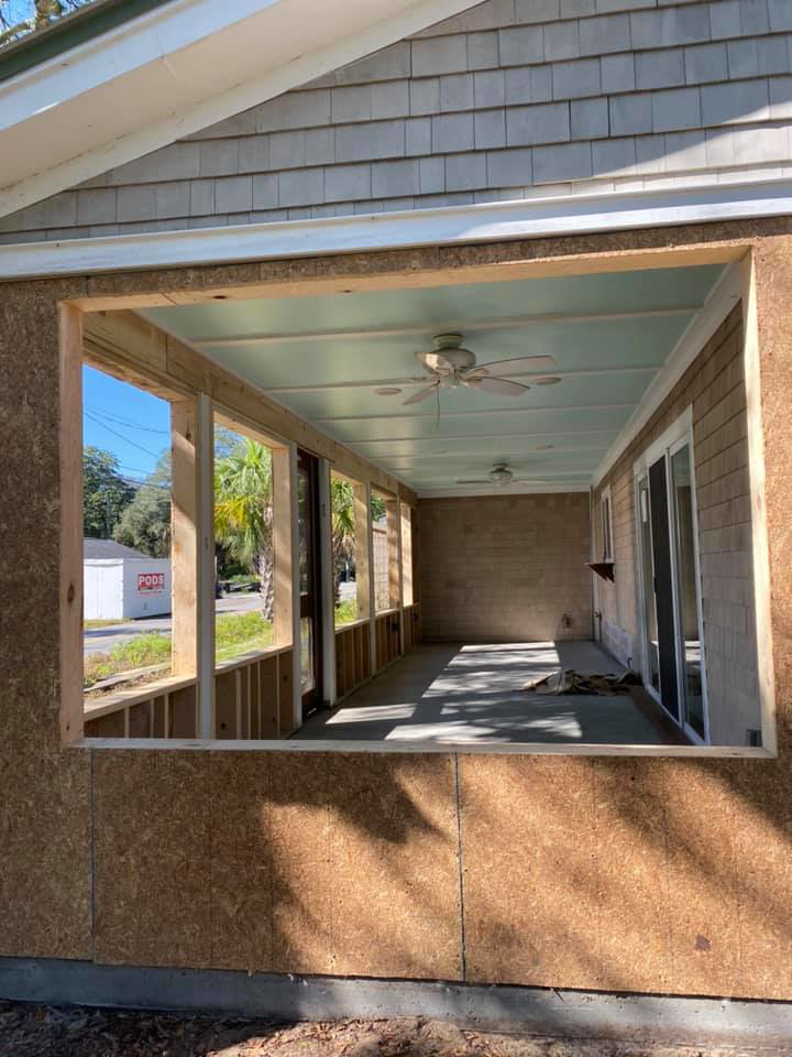 House addition framing and sheathing during construction by BA Services LLC in North Charleston, SC