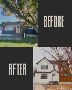 Before and after photos of a complete house exterior renovation project by I Revive Homes in Edison, NJ.