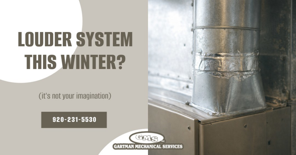 Close-up of metal HVAC ductwork, representing a heating system inspection by Gartman Mechanical Services inc. in Oshkosh, WI.