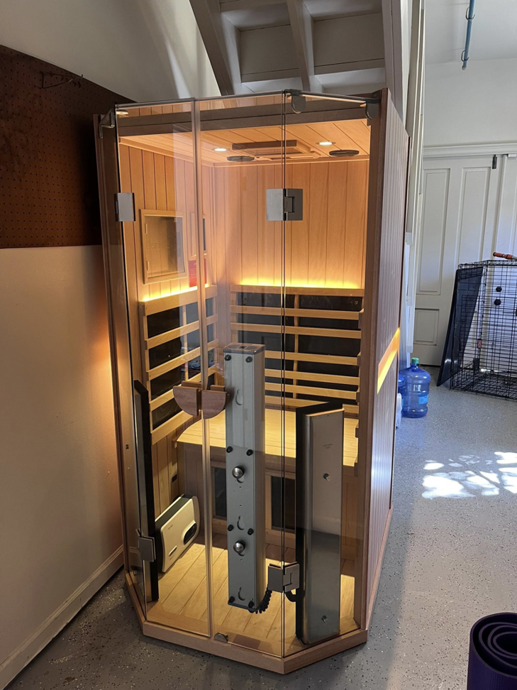 A newly installed indoor sauna, a service provided by Ourso Renovations in Baton Rouge, LA