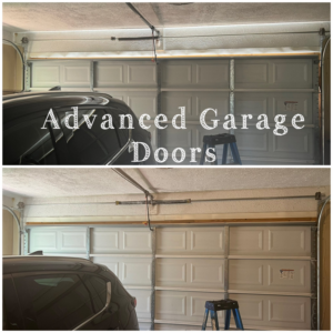 An inside view of a garage door installation in progress by Advanced Garage Doors LLC in Alexandria, VA.
