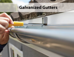 A professional installing galvanized rain gutters for Legacy Decorative Rain Gutters in Colorado Springs, CO.