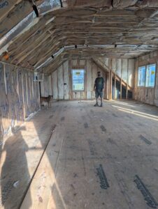A job site showing insulation installation in a room under construction by Insulation By Cohen's in Moncks Corner, SC.