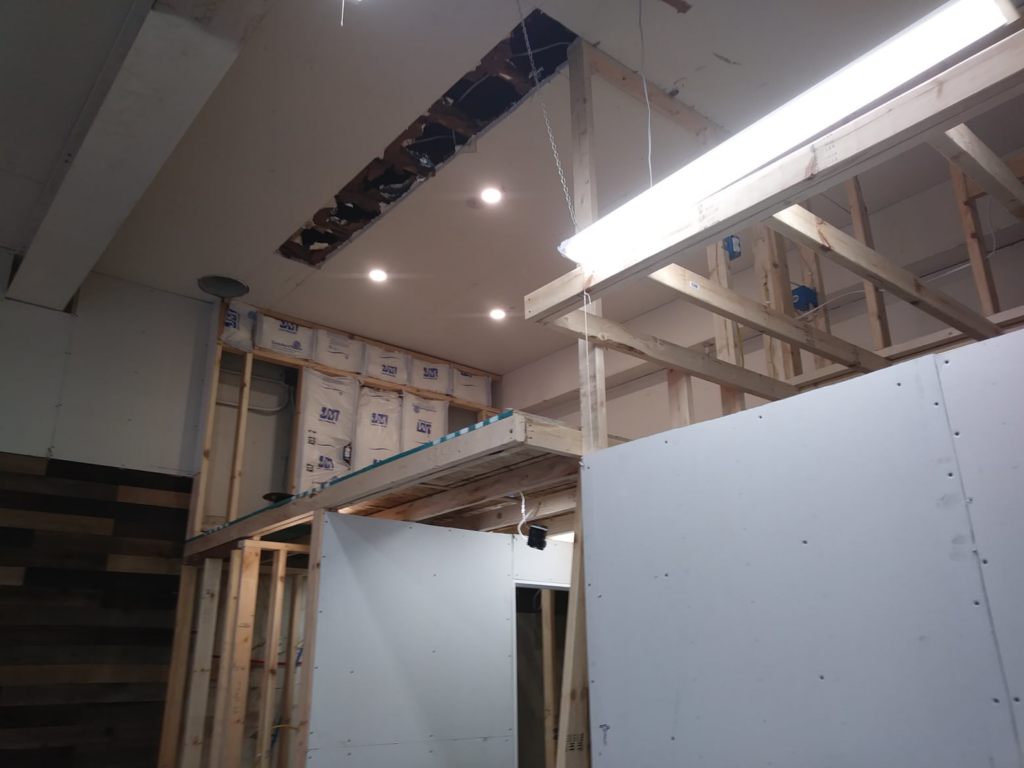 Interior construction with new framing and drywall installation by Doug's Handyman Service in Sioux Falls, SD.