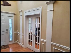 Elegant interior French door and trim installation by A Man Who Can LLC, your handyman in Milford, DE.