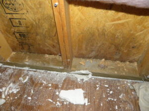 Interior wooden framing and construction debris during a home renovation by B & L Builders in Jonesborough, TN