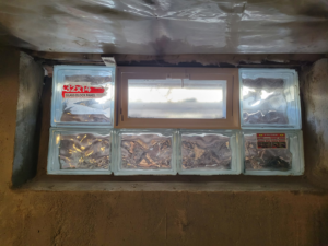 Interior view of a newly installed glass block basement window by Phillips Home Improvements LLC in Philadelphia, PA.