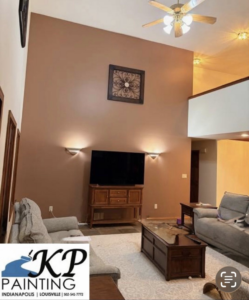 Freshly painted interior living room walls by KP Painting in Captain Cook, HI.
