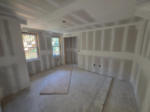 Interior room showing drywall finishing and remodeling work by J M Construction & Remodeling in Humble, TX.