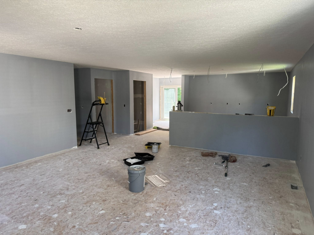 An interior room undergoing painting and renovation by CLE Property Services LLC in Cleveland, OH.