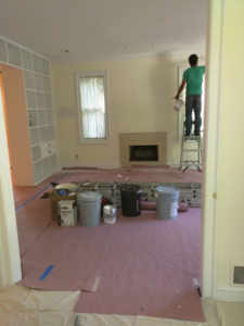 A professional interior room painting service being performed by DAC Construction, Inc. in Laurel, MD.