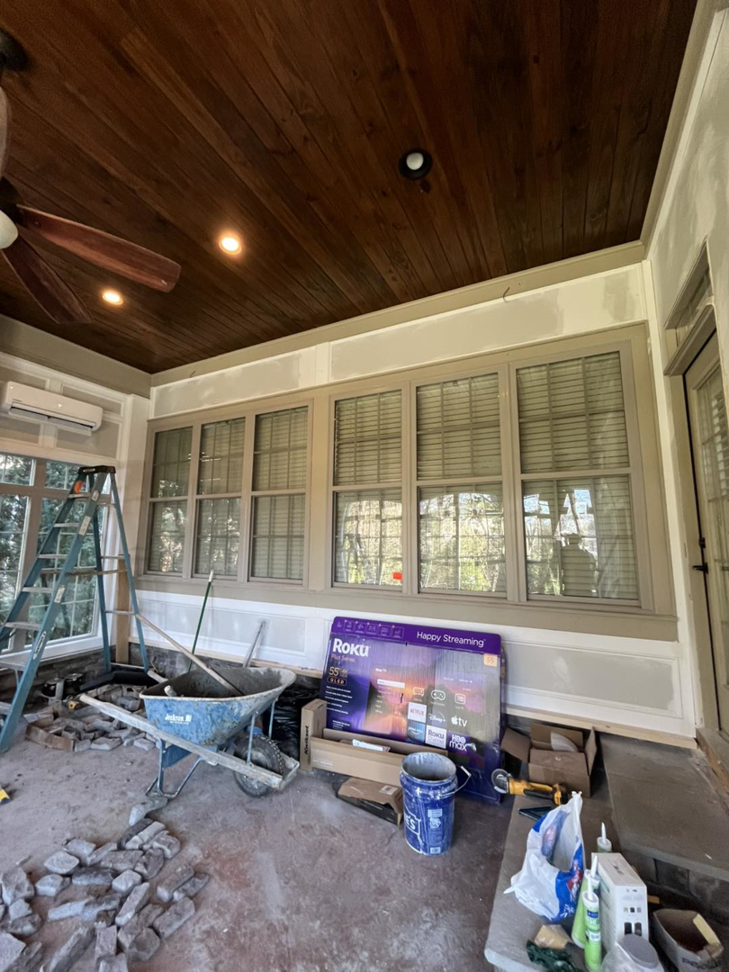 An interior room undergoing renovation, with walls prepped and tools, handled by PrimeTime Painting in Bowling Green, KY.