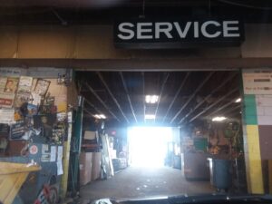 Interior view of the service bay and recycling processing area at CycleMET inc. in Columbus, OH.