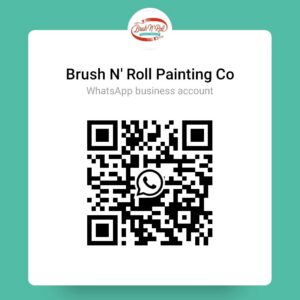 A freshly painted interior staircase with carpet, completed by Brush N' Roll Painting Co. in Federal Way, WA.