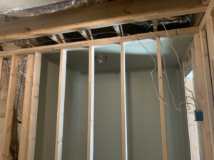 Interior wall framing and electrical wiring work by KMK Construction & Remodeling in Southaven, MS.